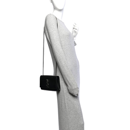 Saint Laurent Grain De Poudre Small Classic Monogram Kate Satchel Black 2 of 11