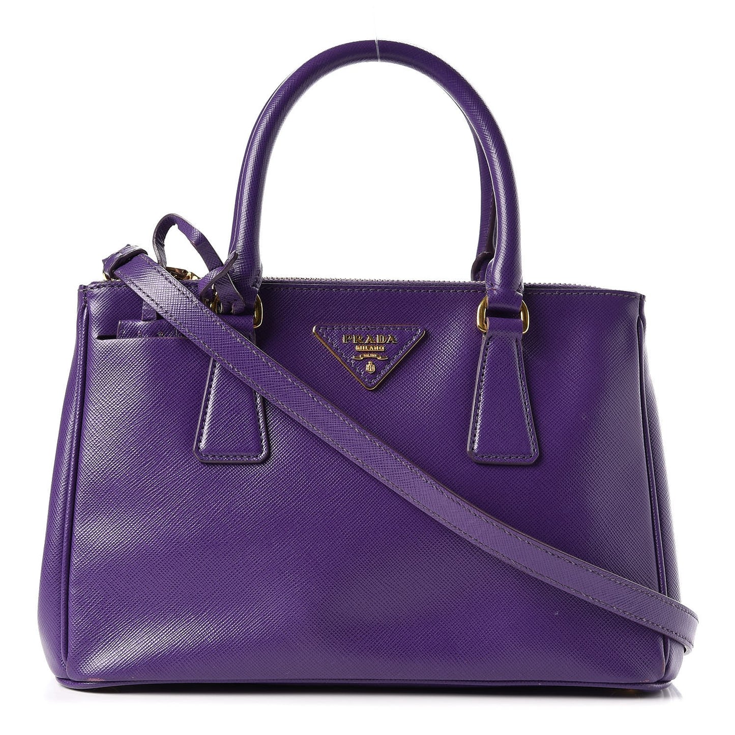 Saffiano Small Galleria Double Zip Tote Viola