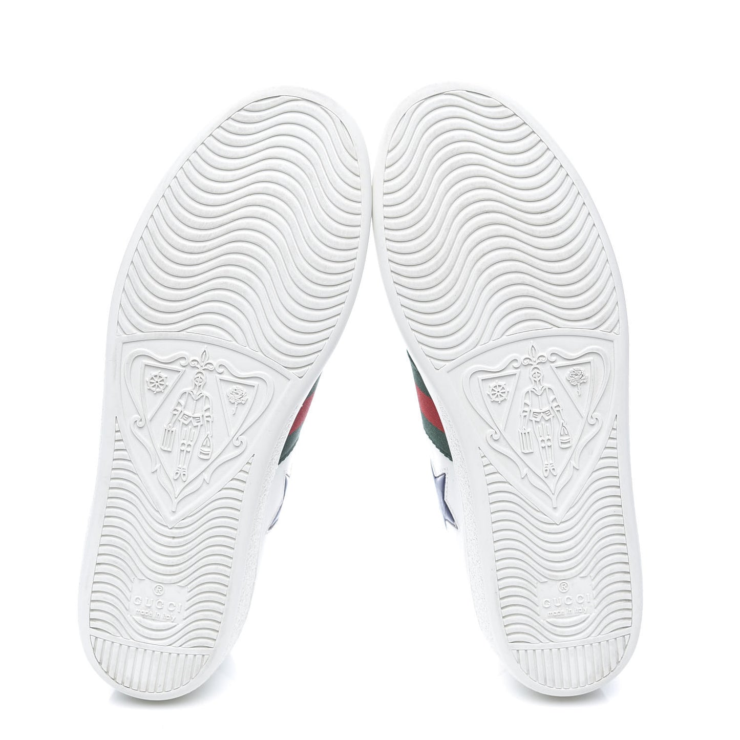 Calfskin Ayers Web Star Embroidered Womens Ace Sneakers 37.5 White Multi