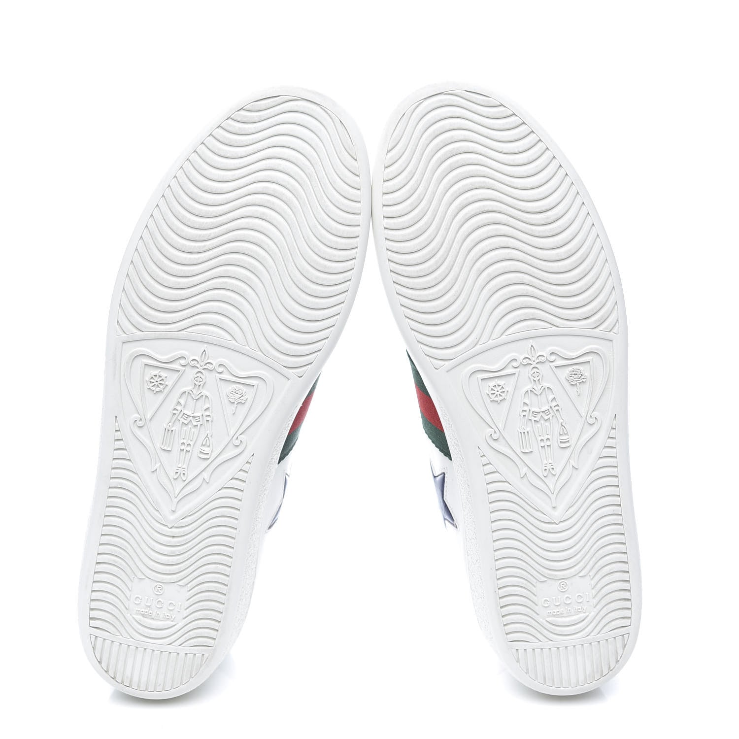 Gucci Calfskin Ayers Web Star Embroidered Womens Ace Sneakers 37.5 White Multi 6 of 11