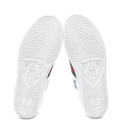 Gucci Calfskin Ayers Web Star Embroidered Womens Ace Sneakers 37.5 White Multi 6 of 11