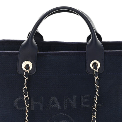 Chanel Mixed Fibers Small Deauville Tote Navy 9 of 11