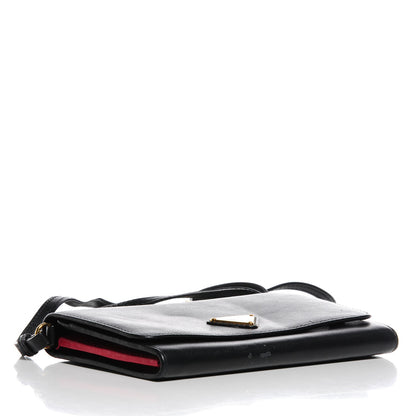 Prada Soft Calfskin Convertible Clutch Black Fuoco 4 of 8