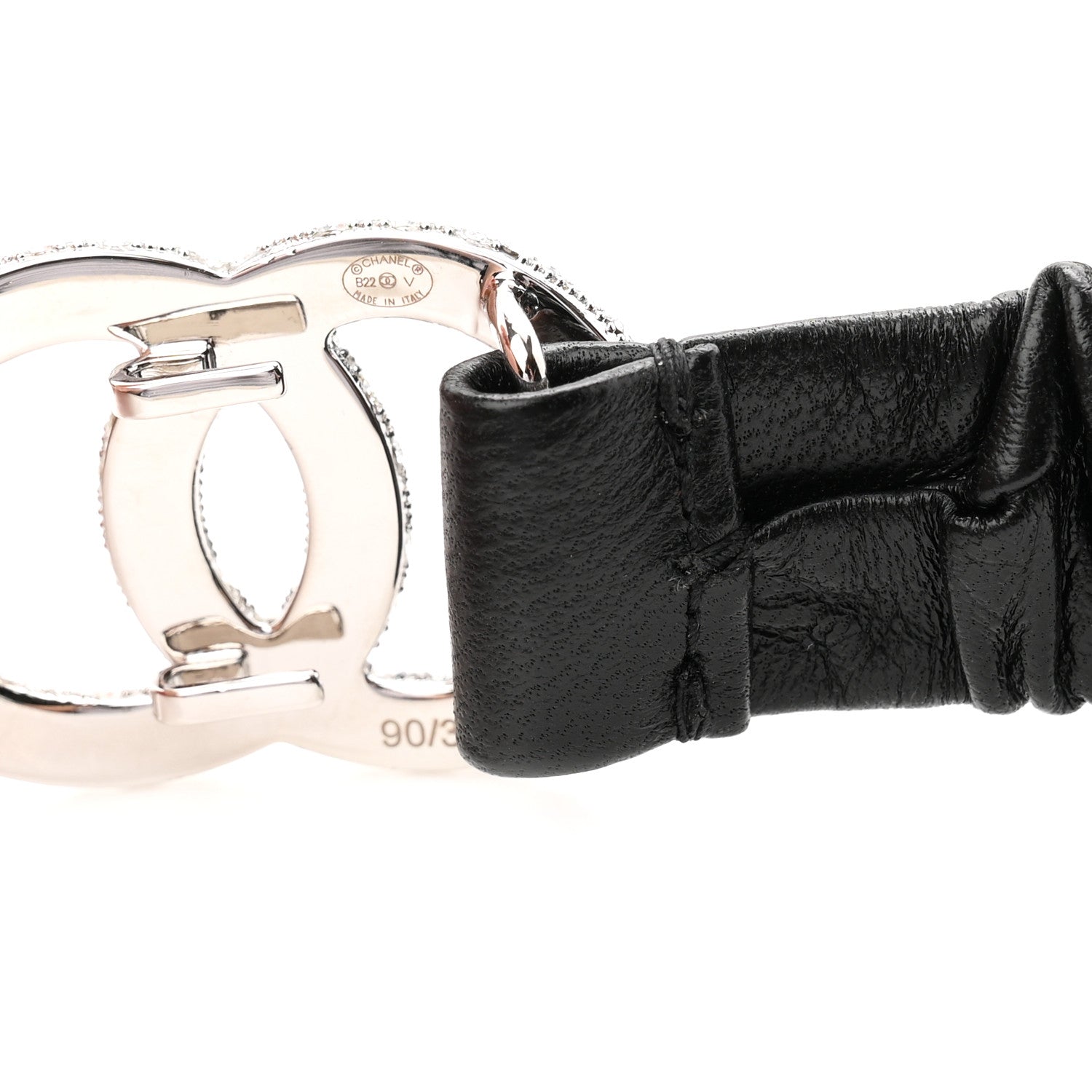 Chanel Calfskin Crystal CC Belt 90 36 Black 3 of 5