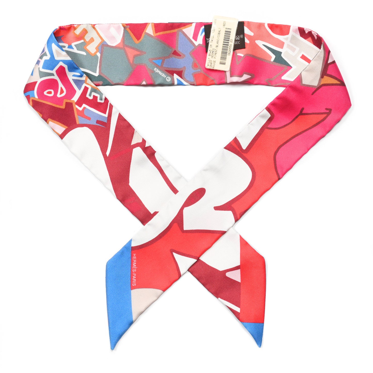 Silk Graff Graffiti Twilly Rouge Piment White Cobalt