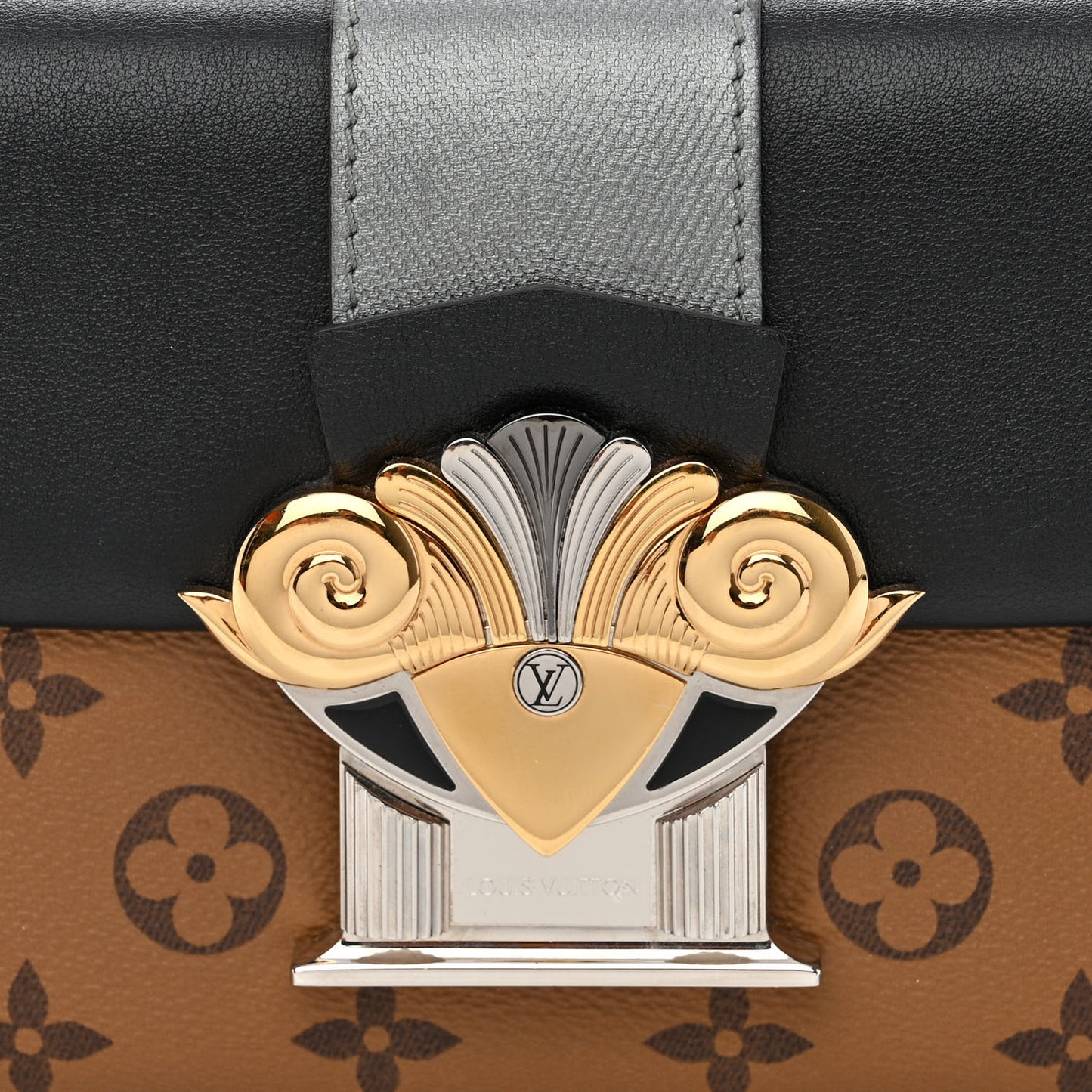 Calfskin Reverse Monogram Column Clutch