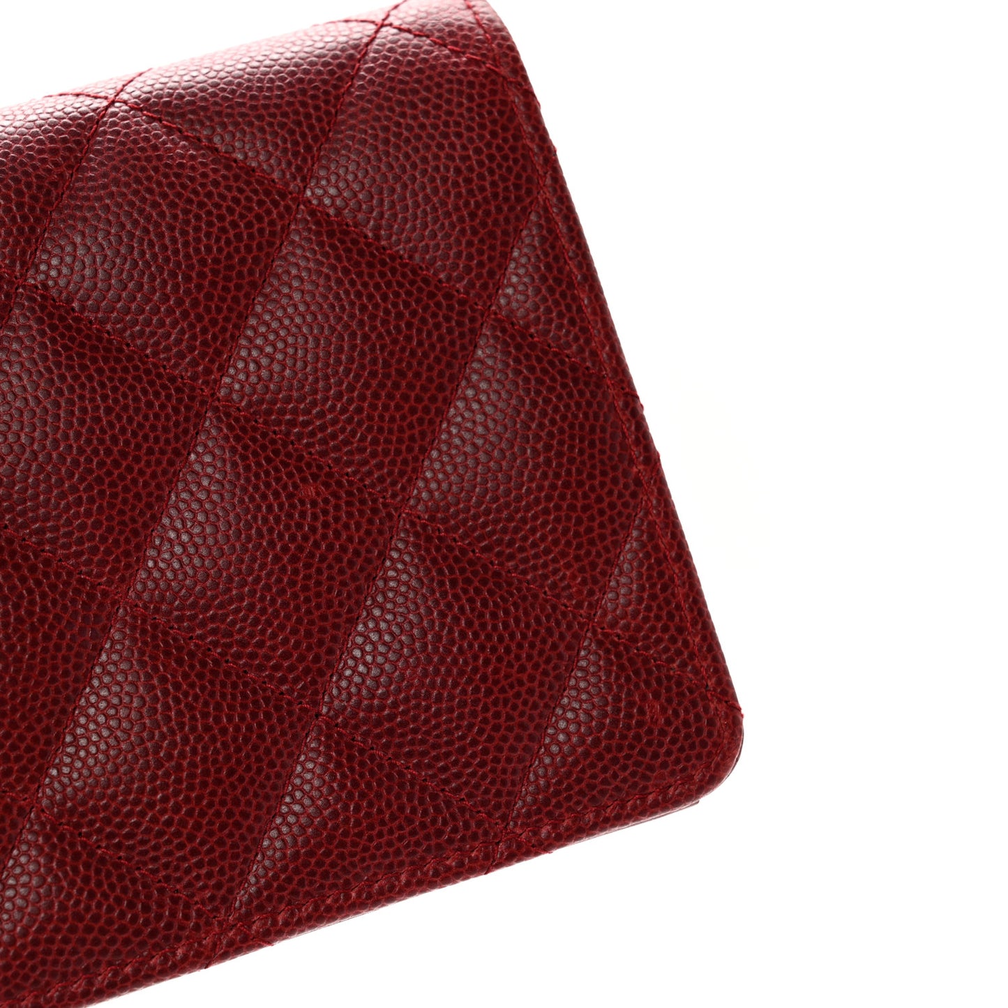 Caviar Quilted Yen Wallet Red