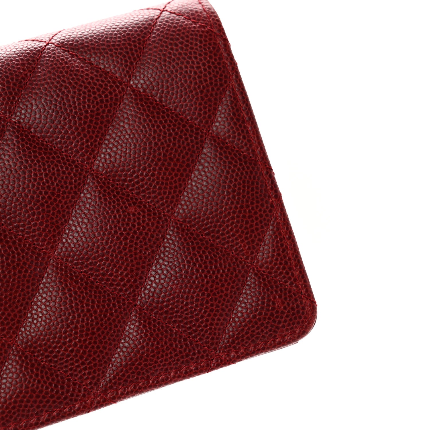 Chanel Caviar Quilted Yen Wallet Red 10 of 13