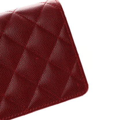 Chanel Caviar Quilted Yen Wallet Red 10 of 13
