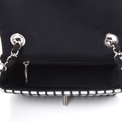 Chanel Ribbon Tweed Small Single Flap Black White 5 of 17