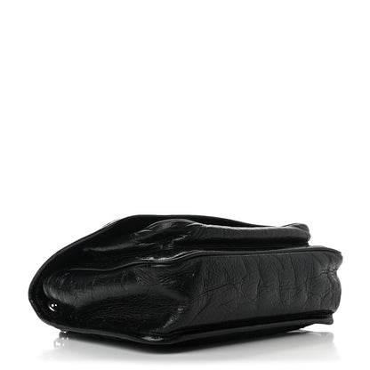 Saint Laurent Crinkled Calfskin Matelasse Monogram Baby Niki Chain Satchel Black 4 of 8