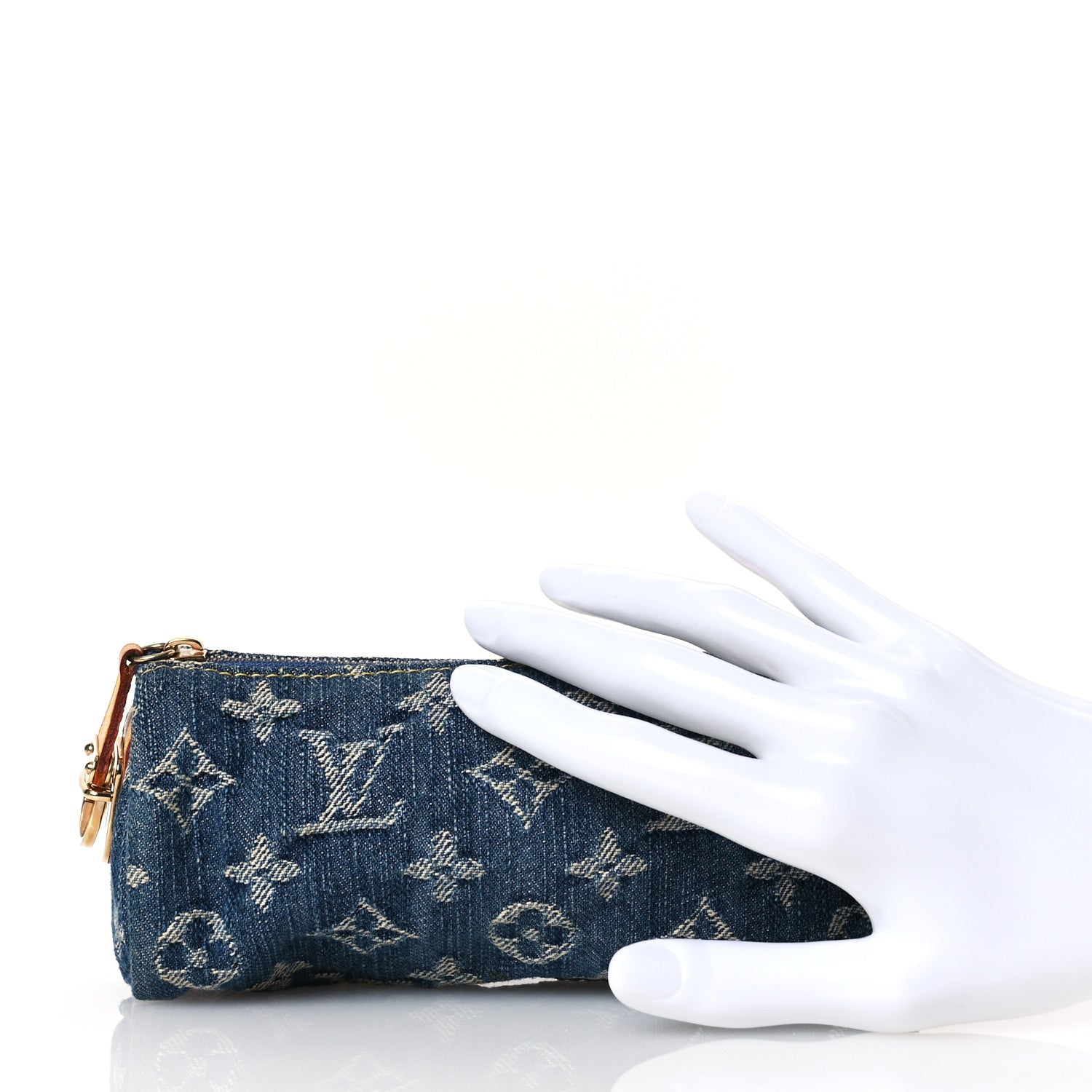 Louis Vuitton Monogram Denim Speedy GM Pochette Case 2 of 8