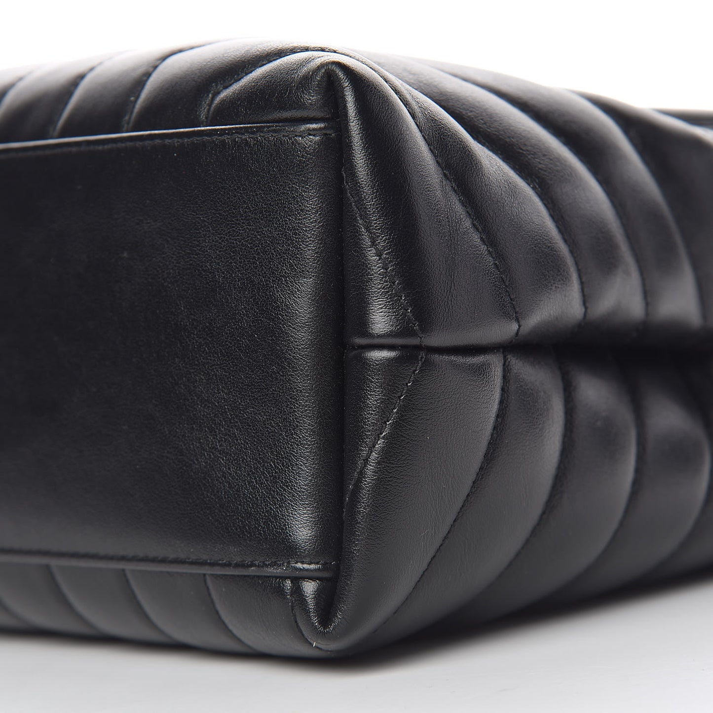 Calfskin Y Quilted Monogram Medium Loulou Chain Satchel Black
