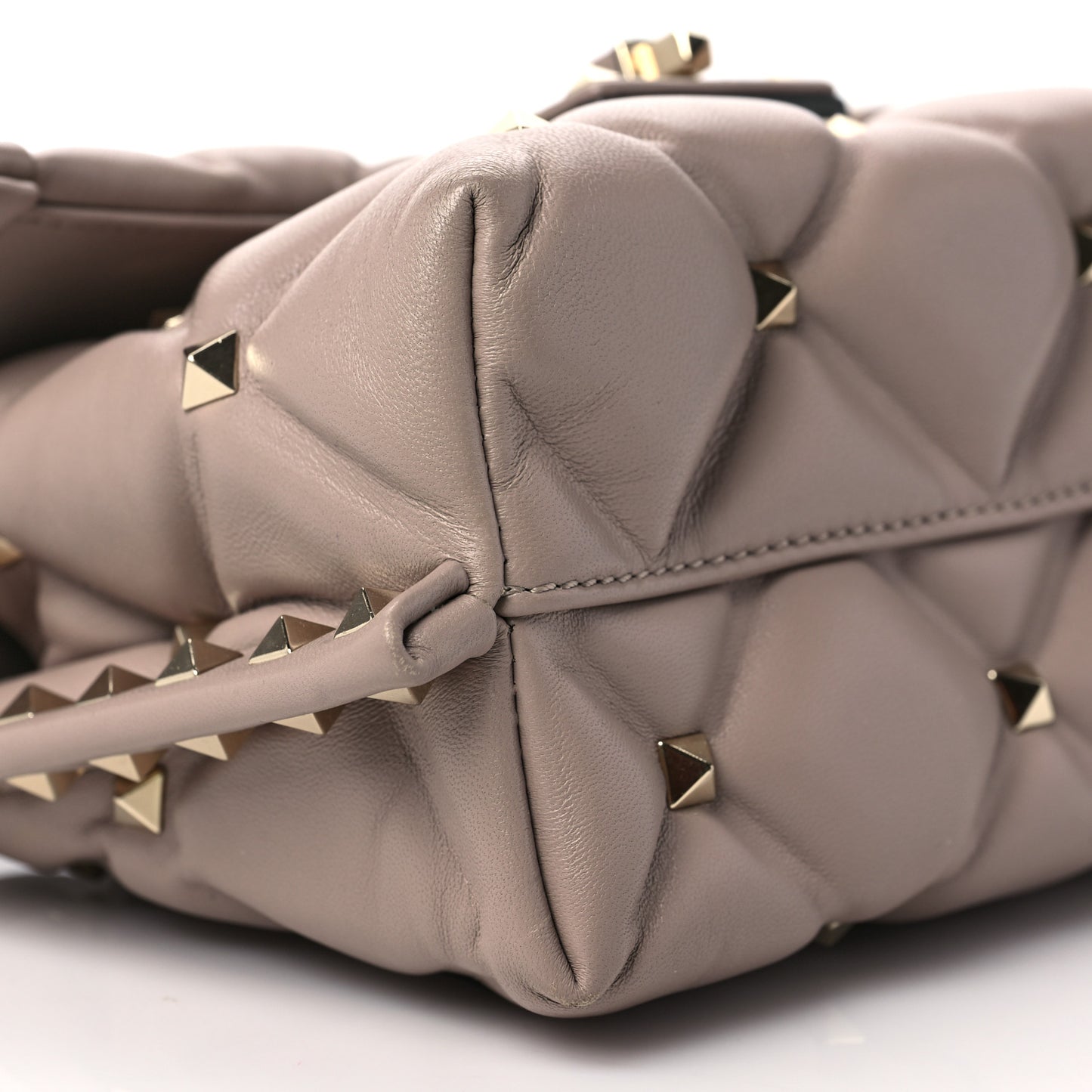 Nappa Mini Candystud Top Handle Bag Poudre