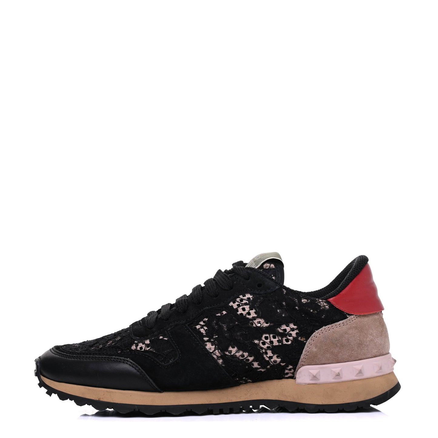 Macrame Lace Suede Womens Rockrunner Sneakers 36.5 Black