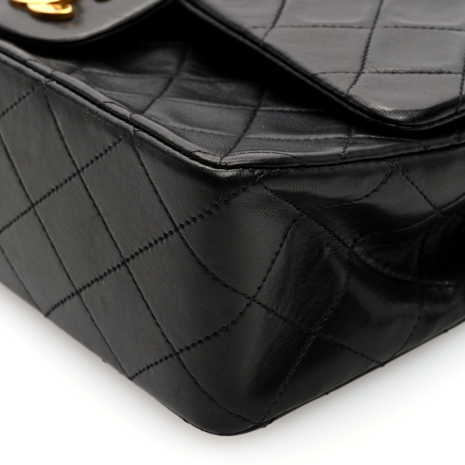 Chanel Lambskin Quilted Medium Double Flap Black 10 of 10