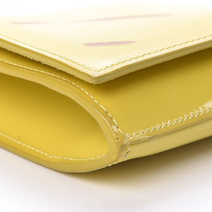 Saint Laurent Patent Calfskin Large Belle De Jour Clutch Yellow 8 of 11