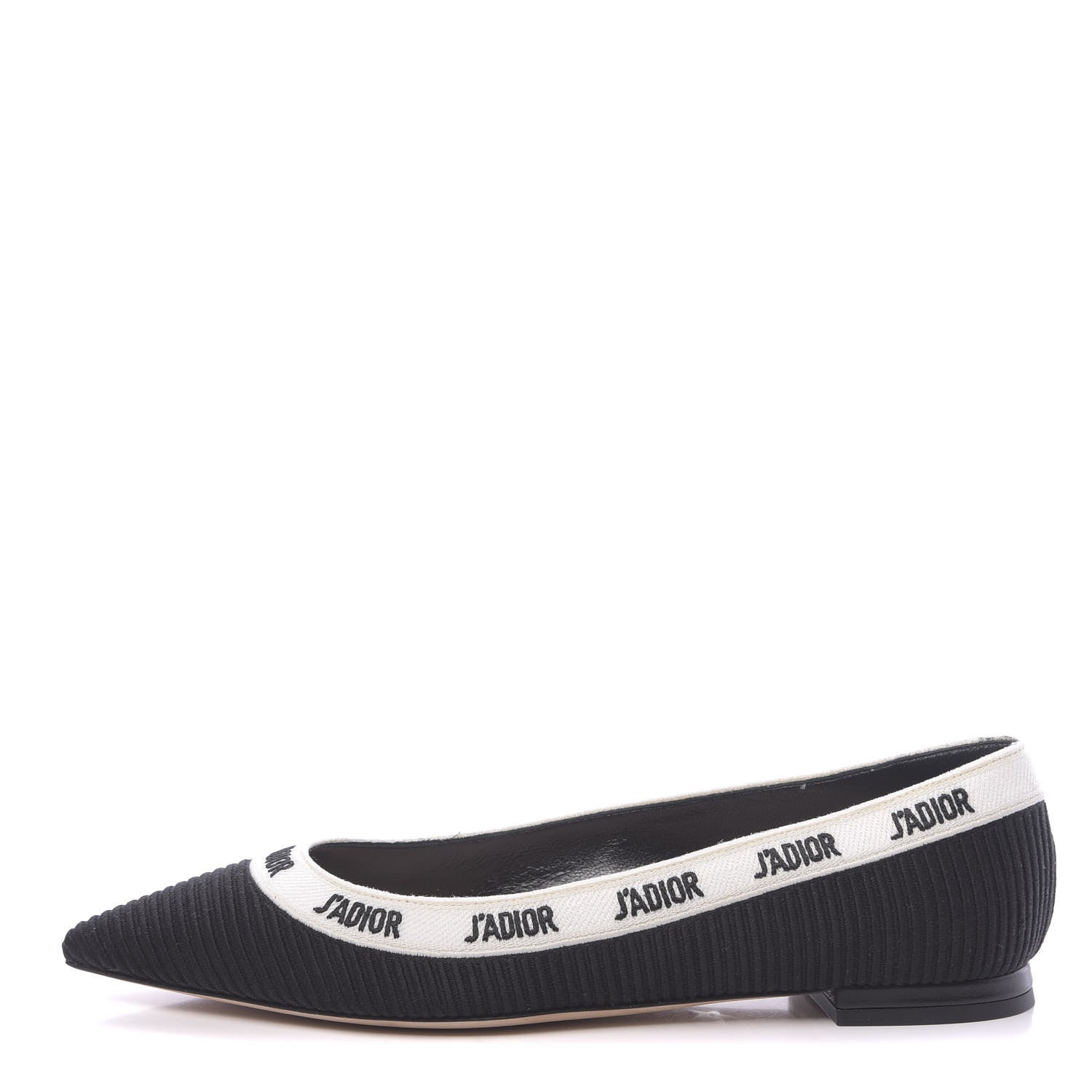 Christian Dior Fabric Ribbon Embroidered J'Adior Ballet Flats 36 Black 1 of 9