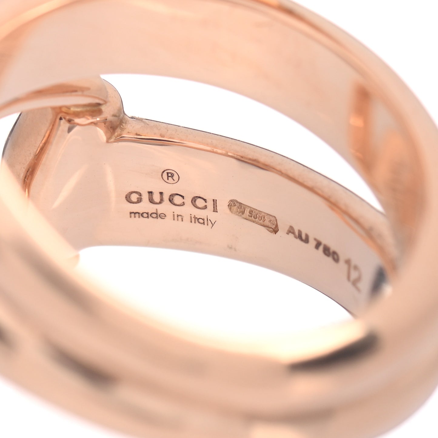 18K Rose Gold Double Horsebit Ring 52 6
