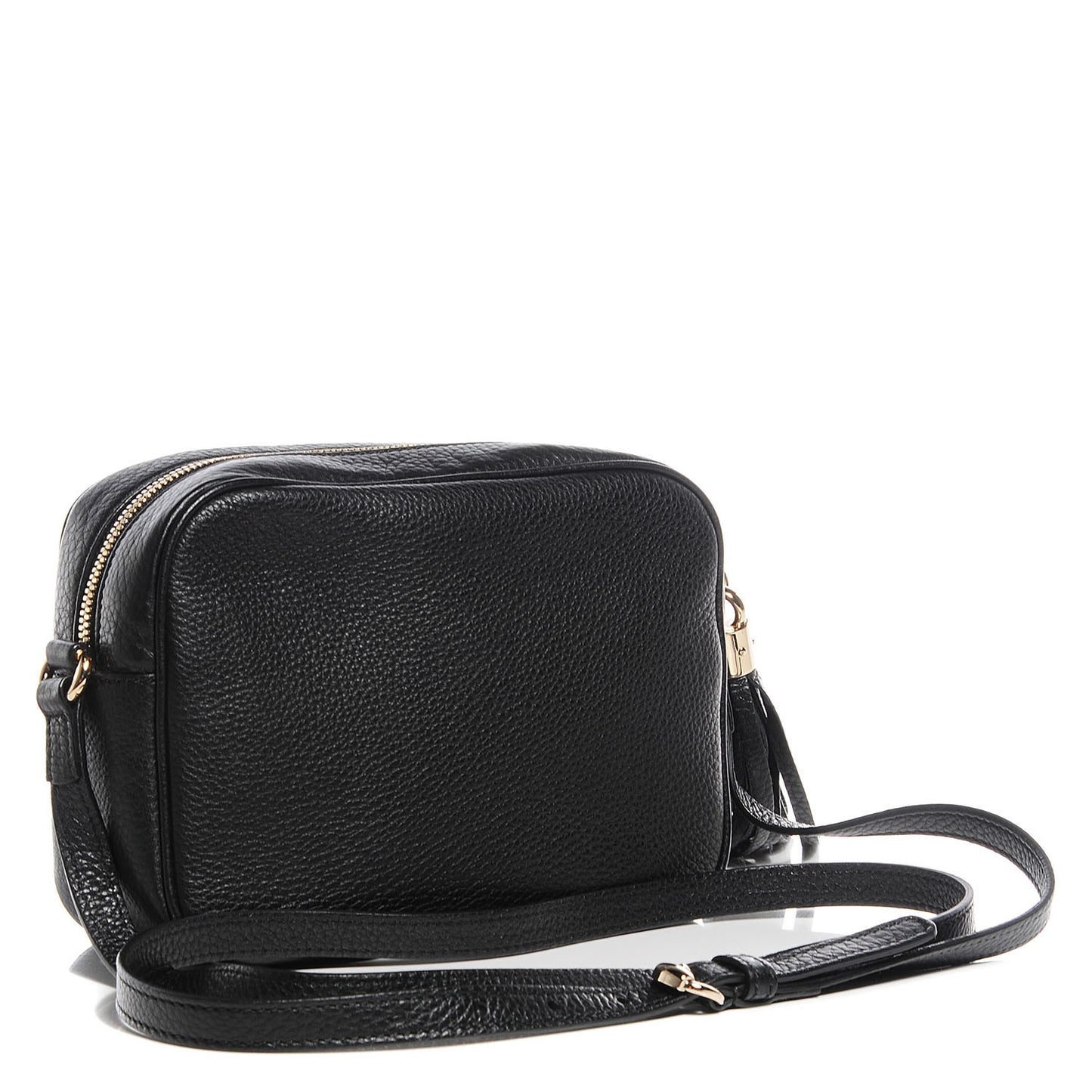 Pebbled Calfskin Small Soho Disco Bag Black