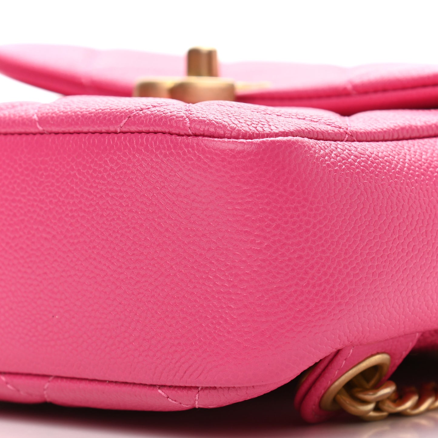 Shiny Caviar Quilted Chain Melody Backpack  Pink