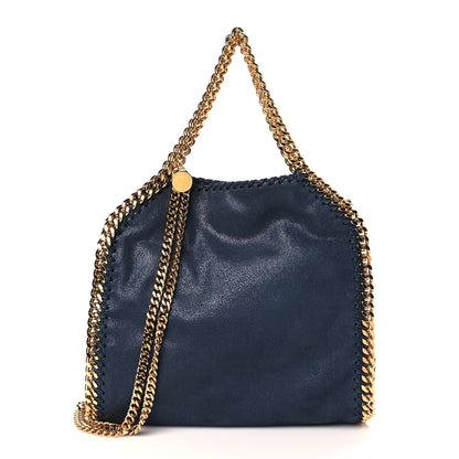 Stella McCartney Shaggy Deer Mini Falabella Fold Over Tote Navy 1 of 8