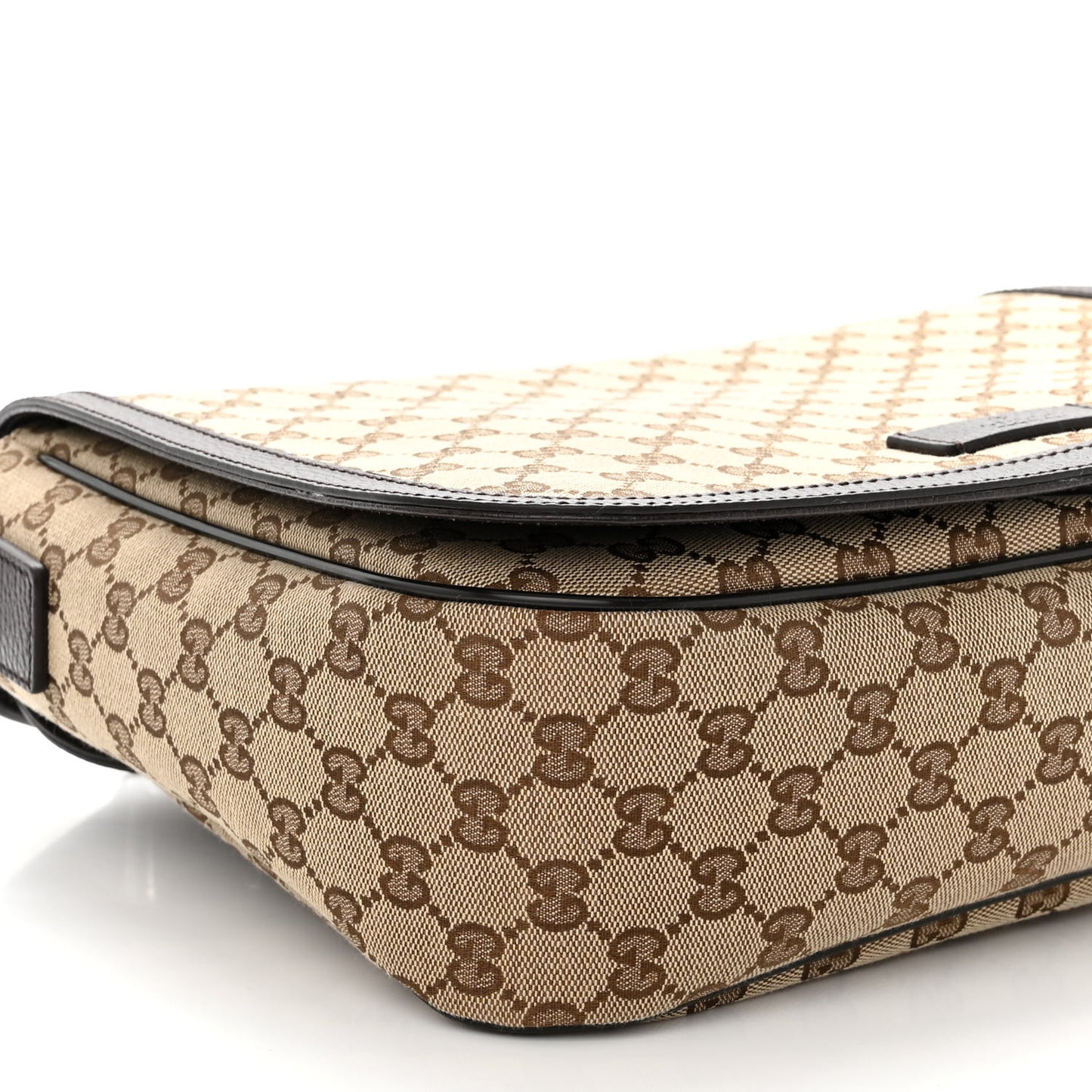 Monogram Large Flap Messenger Bag Beige Dark Brown