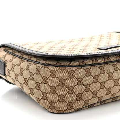 Gucci Monogram Large Flap Messenger Bag Beige Dark Brown 9 of 11
