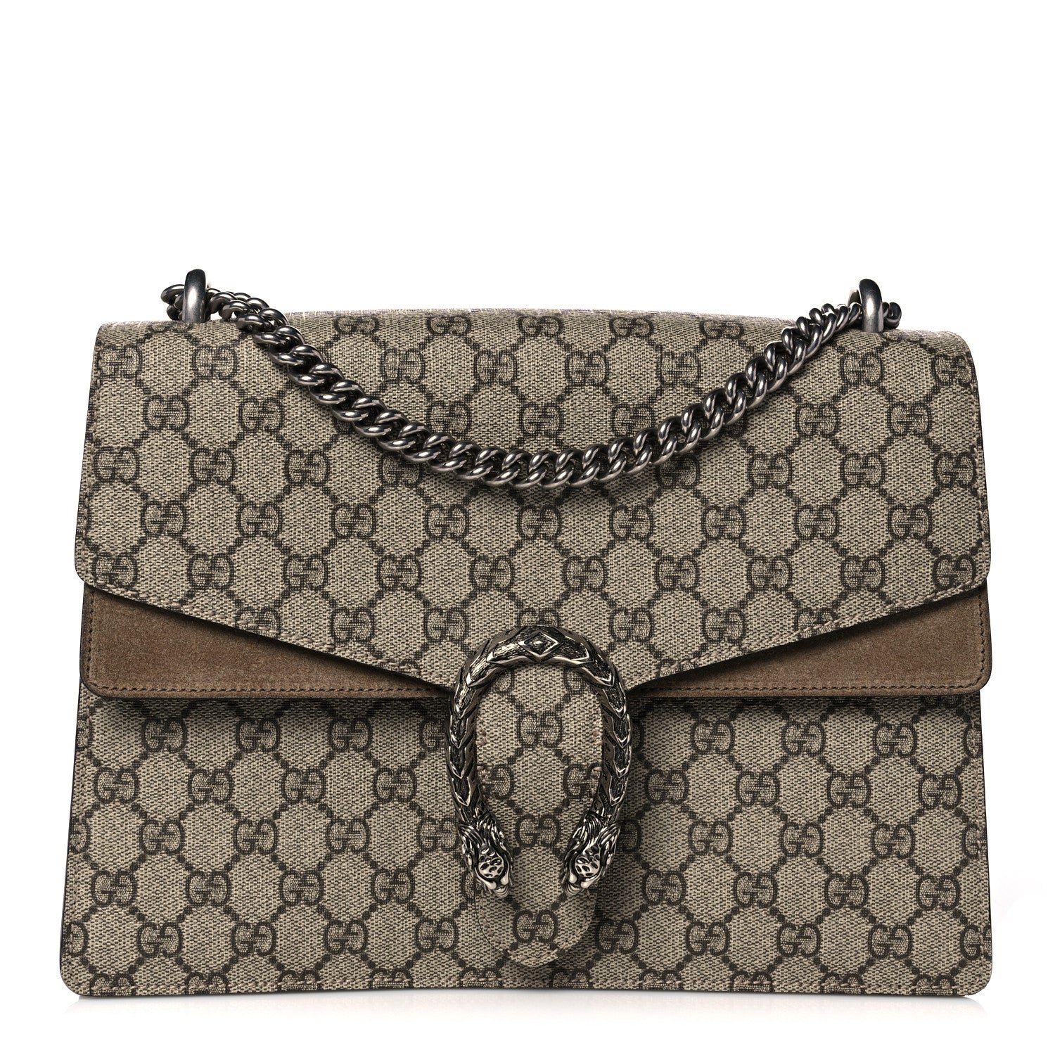 Gucci GG Supreme Monogram Medium Dionysus Shoulder Bag Taupe 1 of 12