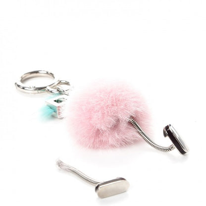 Fendi Mink Fur Chick Bag Charm Pink Multi 2 of 2
