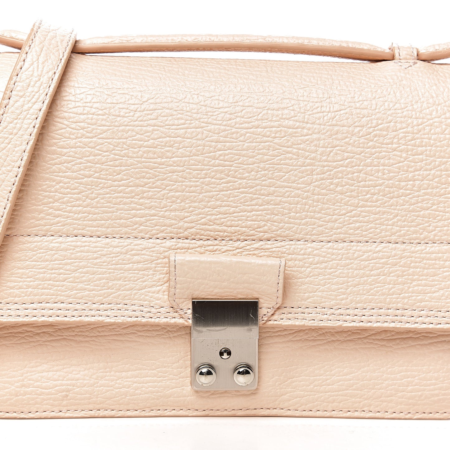 3.1 Textured Calfskin Mini Pashli Messenger White Peach