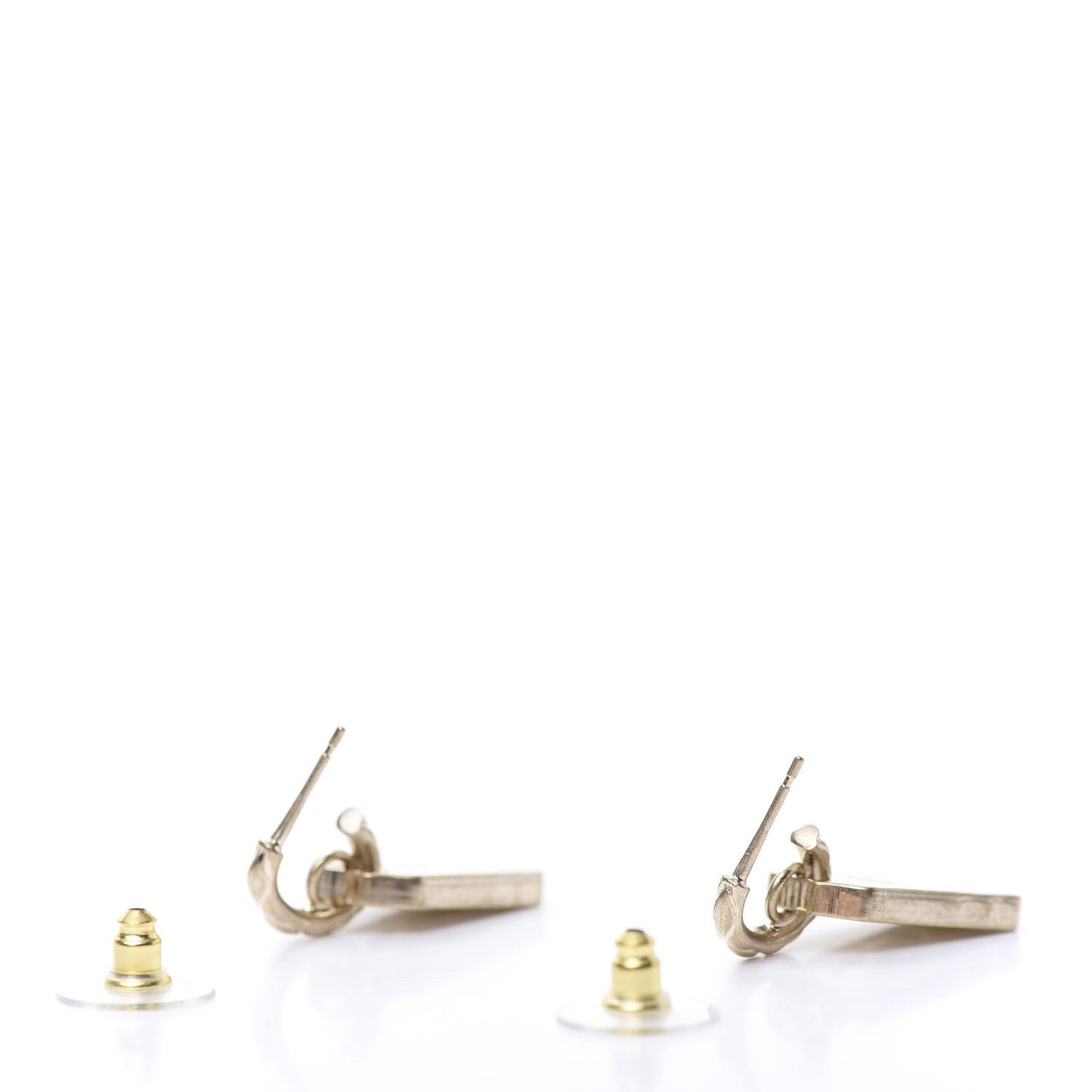 CC Tag Drop Earrings Gold
