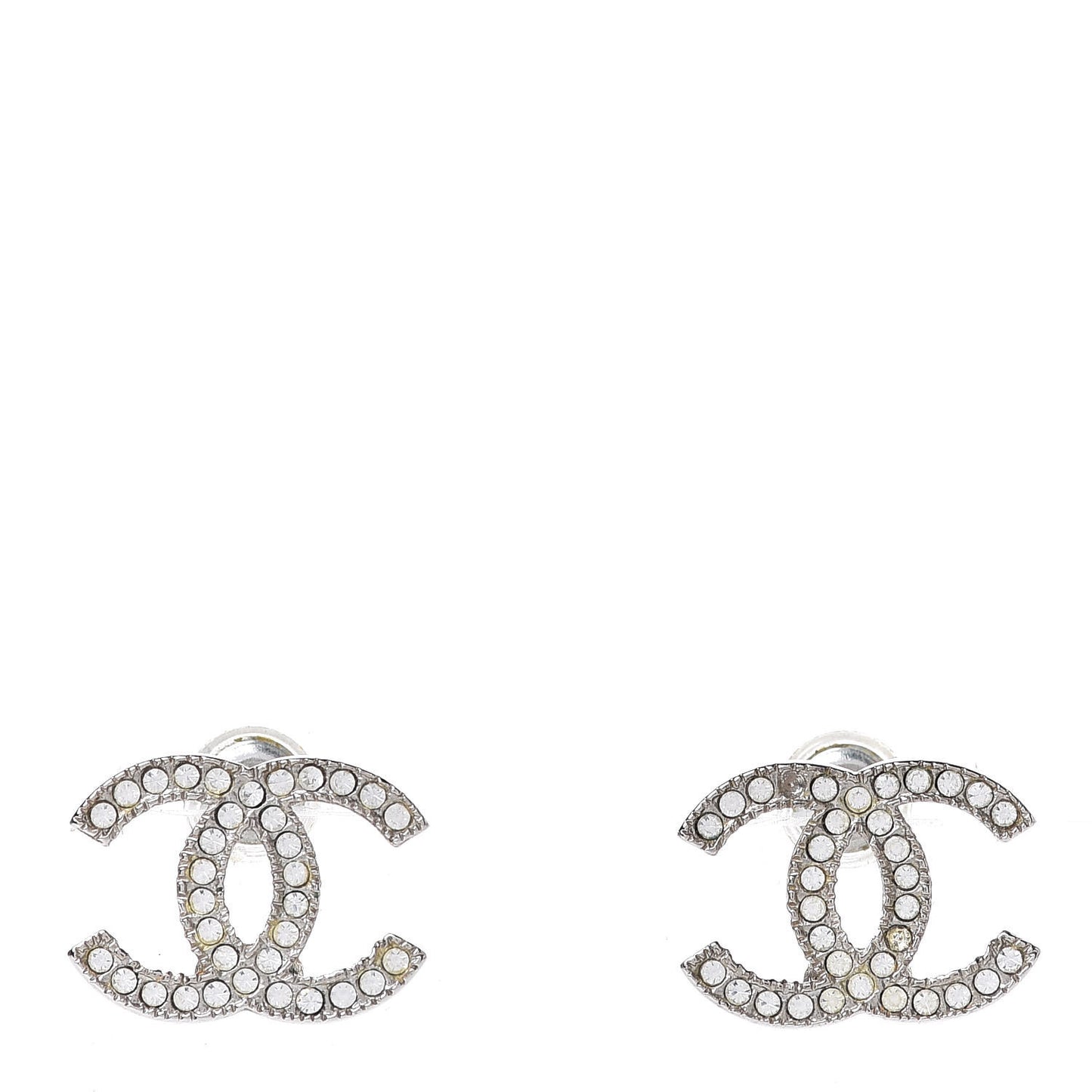 Crystal CC Earrings Silver