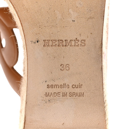 Hermes Nappa Ithea Espadrille Wedge Sandals 36 Naturel 8 of 10