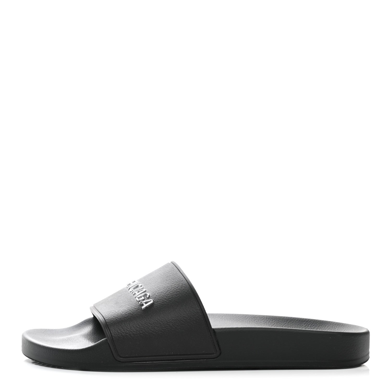Balenciaga Rubber Womens Logo Pool Slide Sandals 38 Black 1 of 7