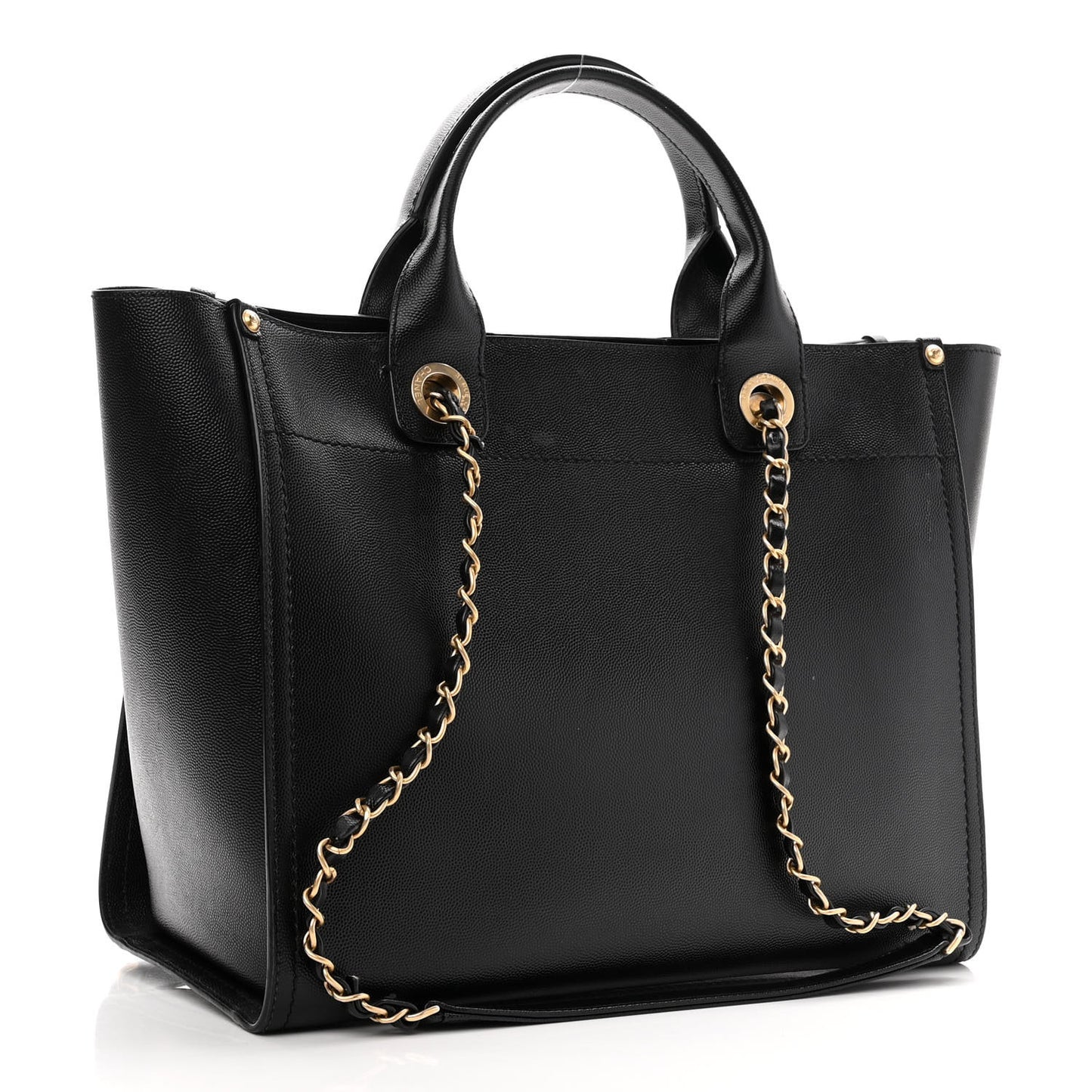 Caviar Small Studded Deauville Tote Black