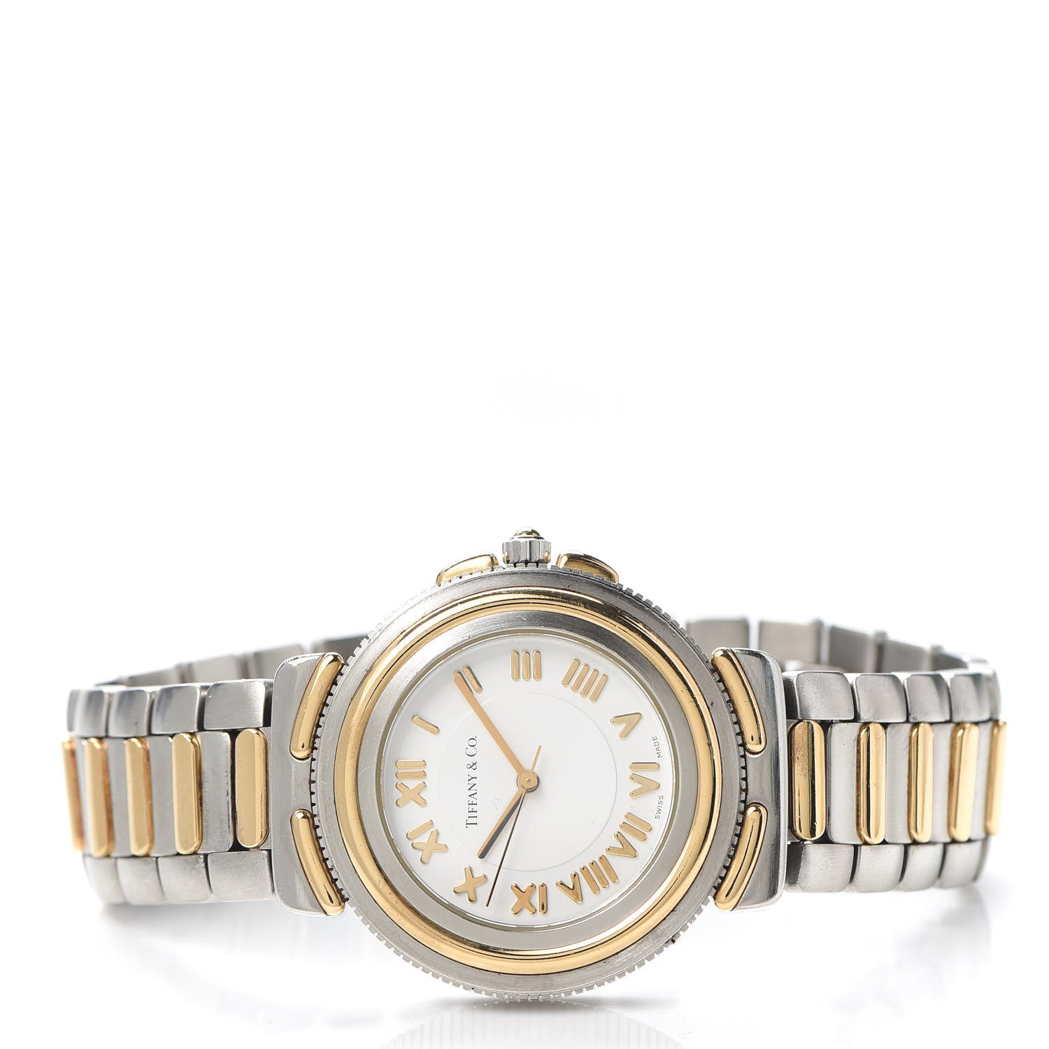 Tiffany Stainless Steel 18K Yellow Gold 34mm Intaglio Quartz Watch 2 of 4