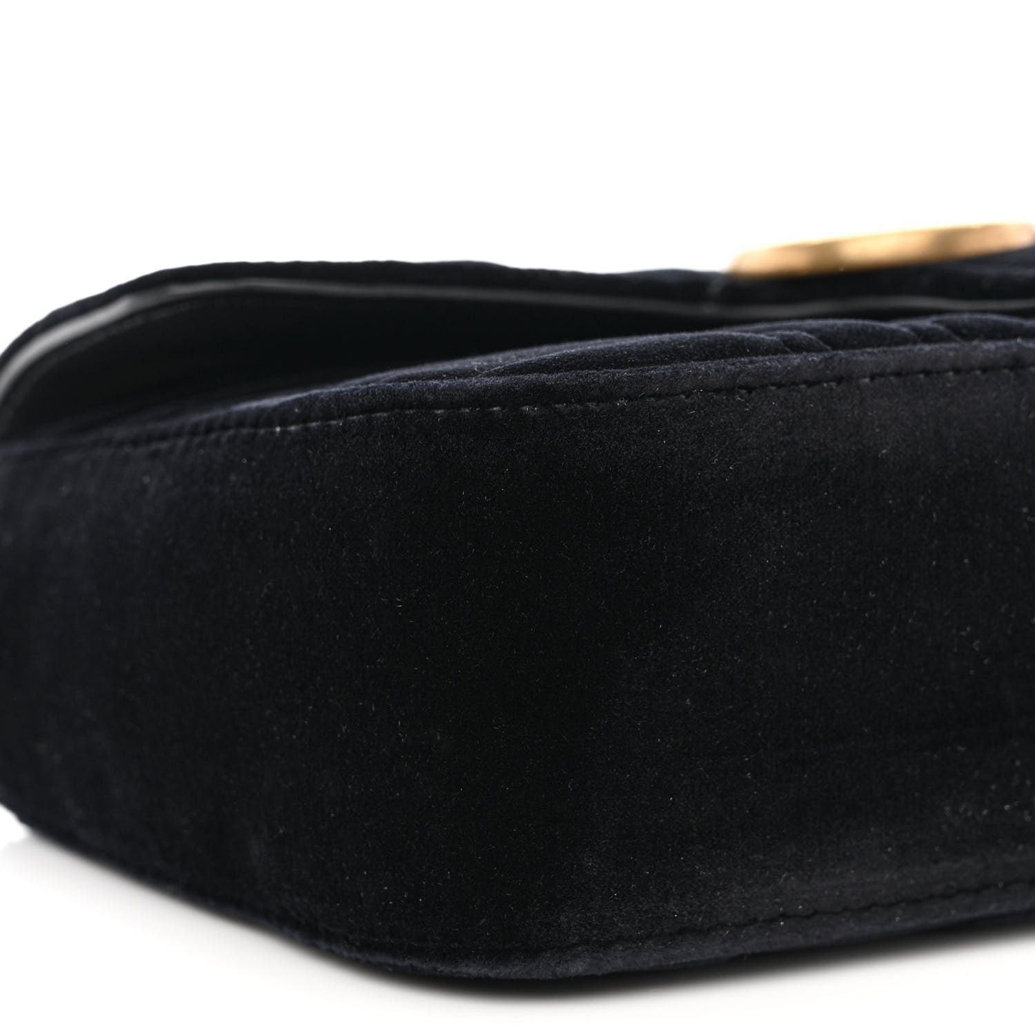 Gucci Velvet Matelasse Mini GG Marmont Shoulder Bag Black 9 of 10