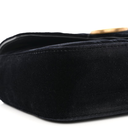 Gucci Velvet Matelasse Mini GG Marmont Shoulder Bag Black 9 of 10