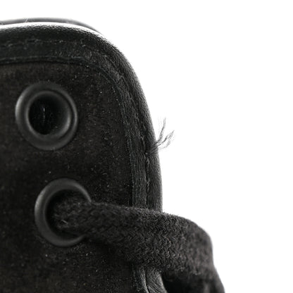 Chanel Velour Tweed CC High Top Sneakers 35 Black Gold 11 of 13