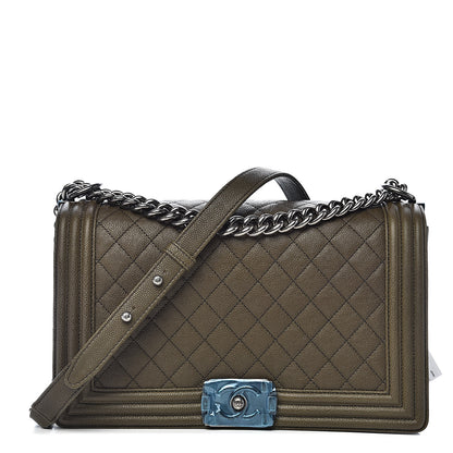 Chanel Caviar Quilted New Medium Boy Flap Khaki 1 of 12