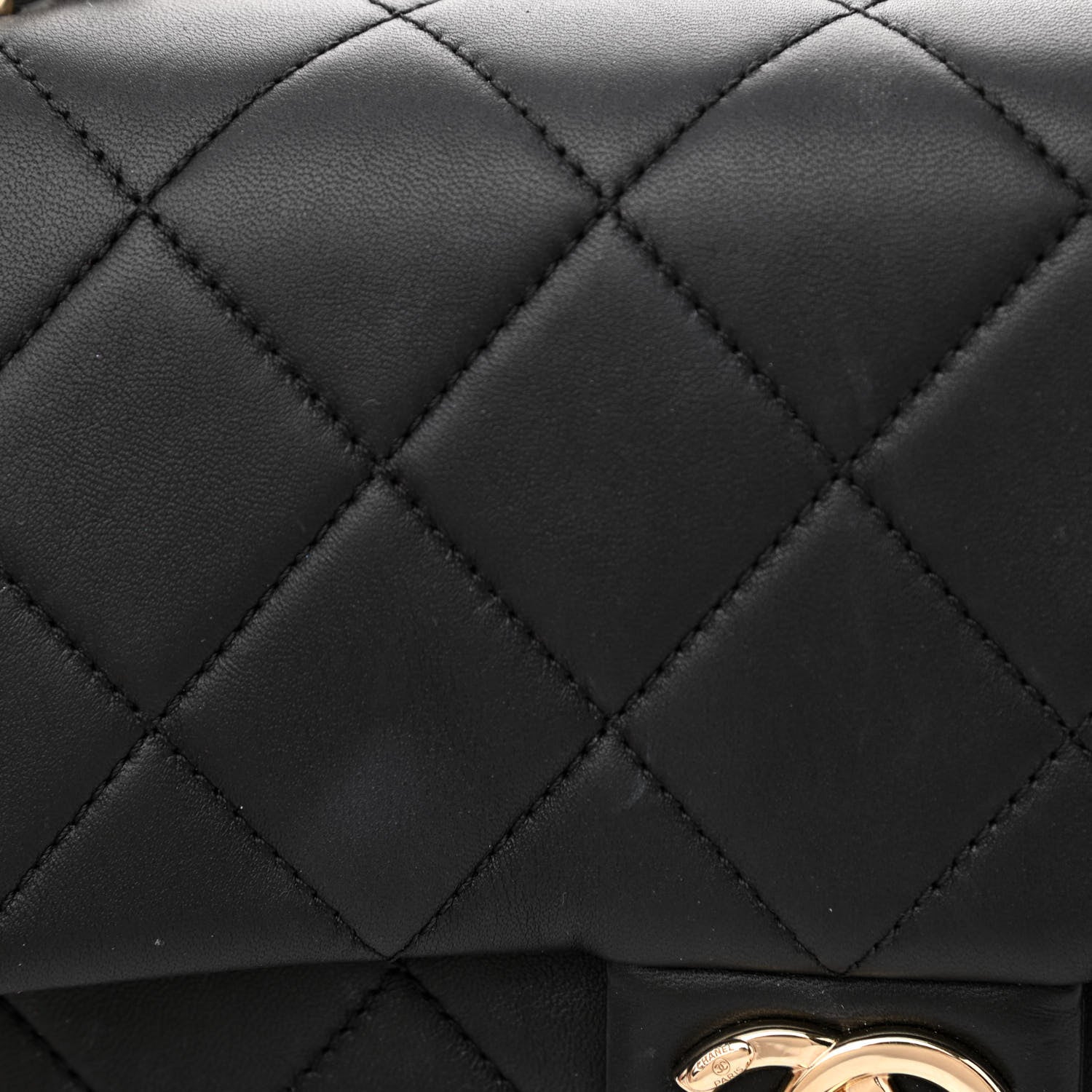 Chanel Lambskin Quilted Resin Bi-Color Chain Flap Bag Black 11 of 13