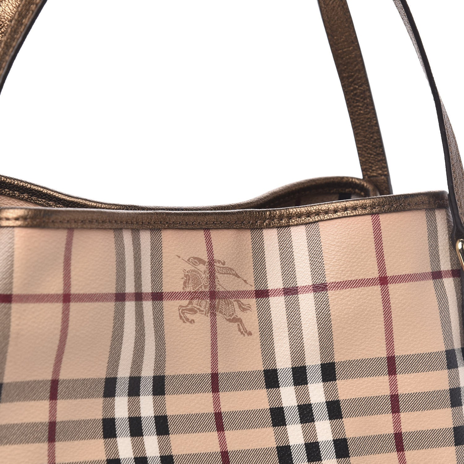 Burberry Haymarket Check Small Canterbury Tote Bronze 11 of 12