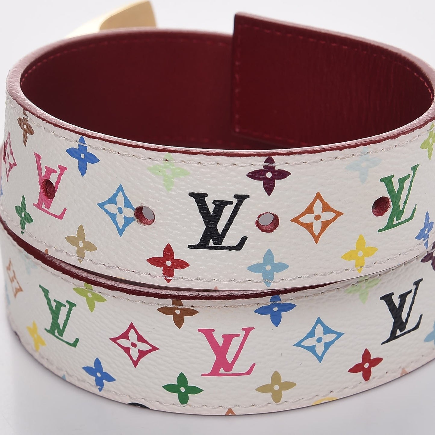 Monogram Multicolor LV Cut Reversible Belt 80 32 White Grenade
