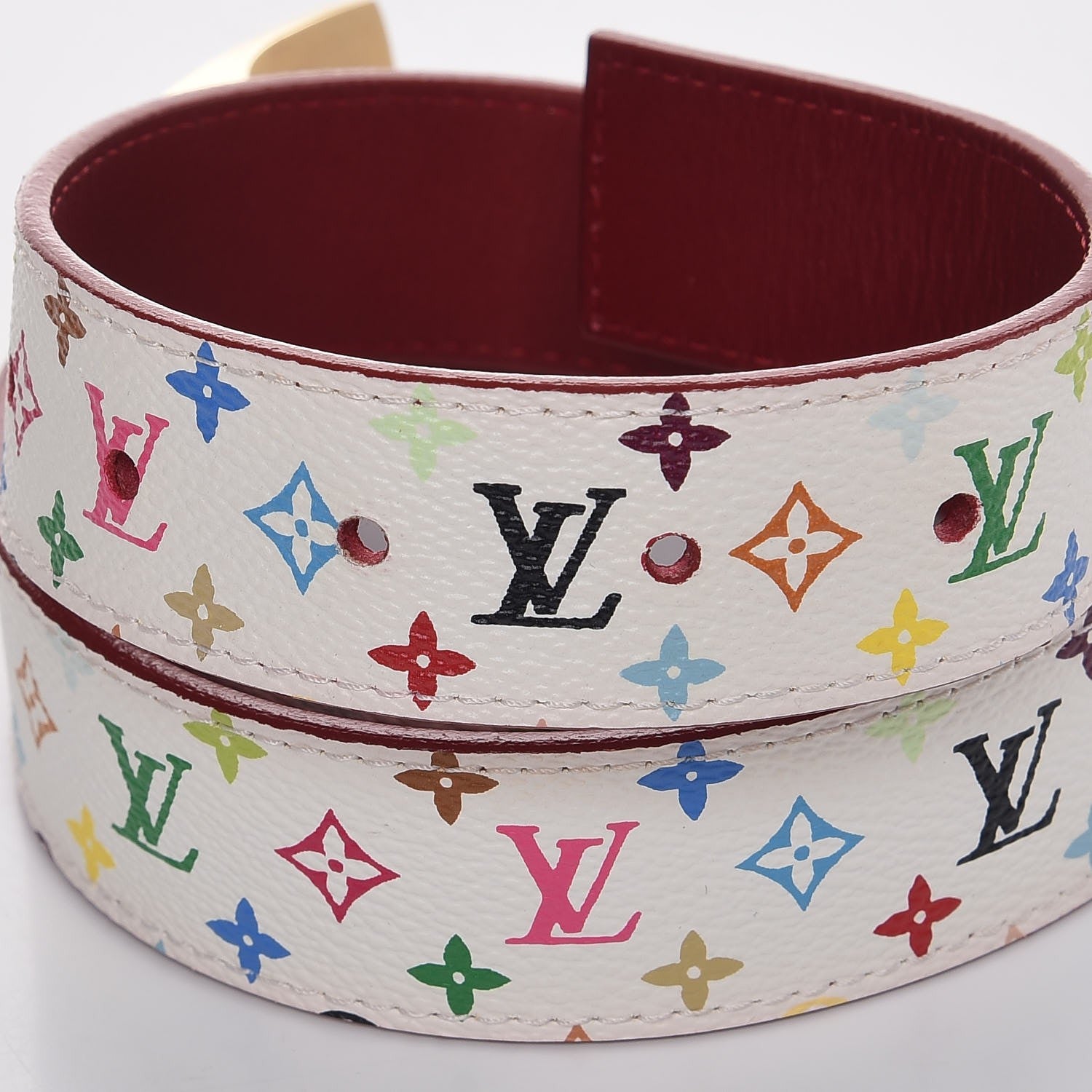 Louis Vuitton Monogram Multicolor LV Cut Reversible Belt 80 32 White Grenade 5 of 7
