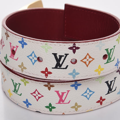 Louis Vuitton Monogram Multicolor LV Cut Reversible Belt 80 32 White Grenade 5 of 7
