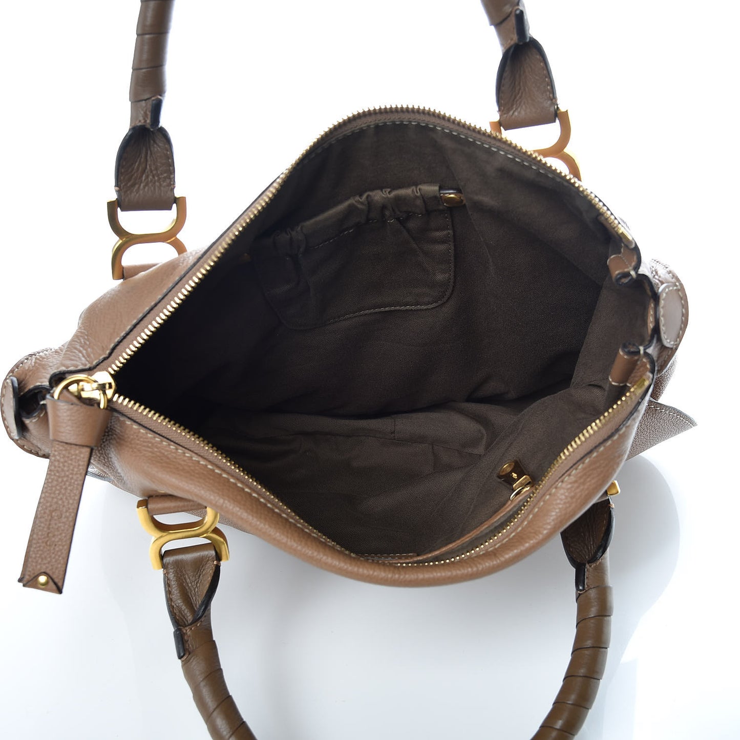Calfskin Large Marcie Satchel Nut