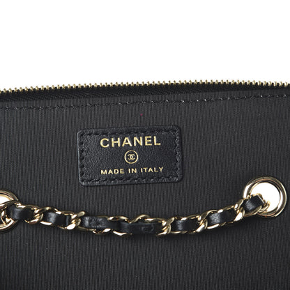 Chanel Raffia Jute Striped Small Vanity Case With Chain Black Beige 8 of 11