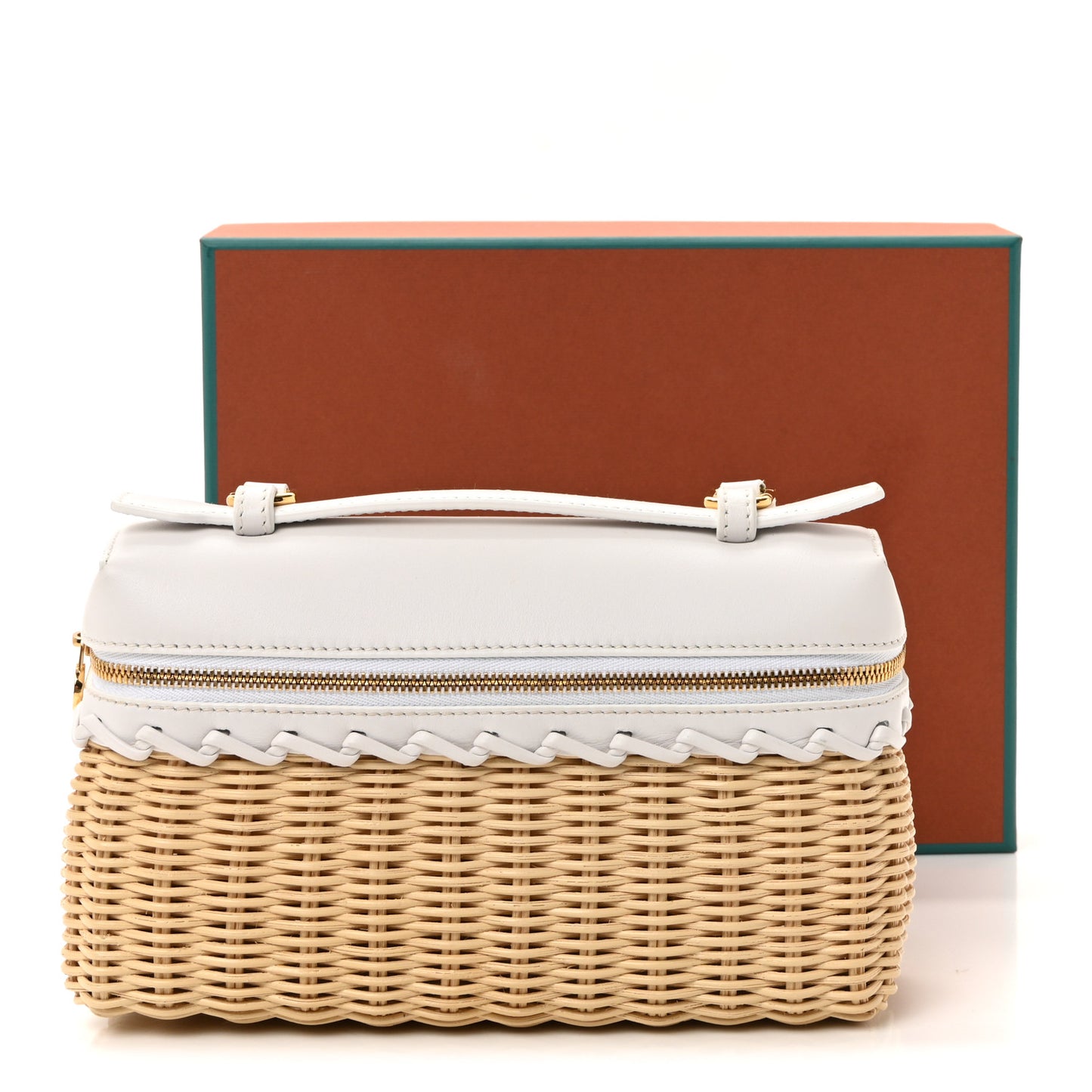 Wicker Calfskin L19 Extra Pocket Pouch White