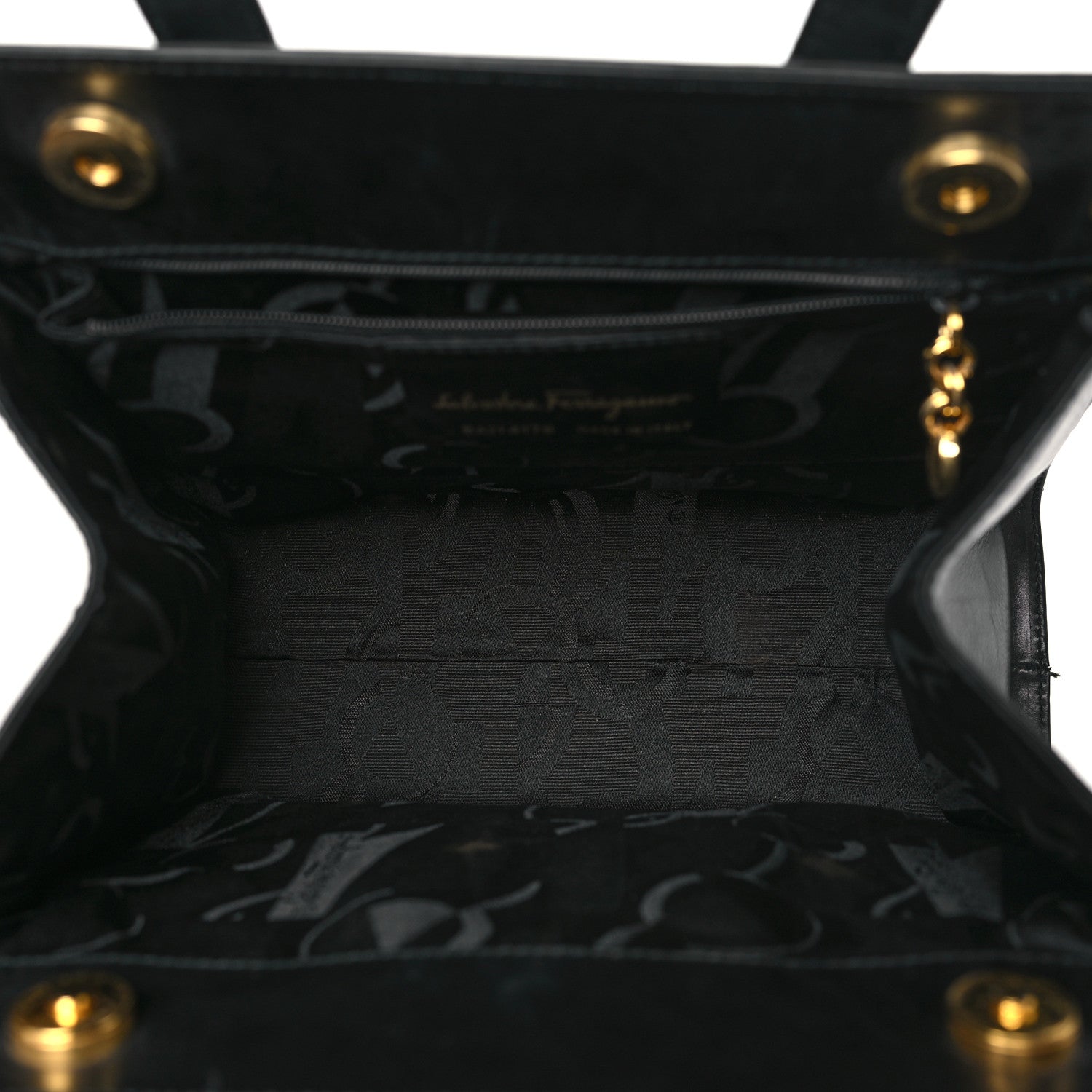 Salvatore Ferragamo Calfskin Vera Bow Top Handle Bag Black 5 of 10